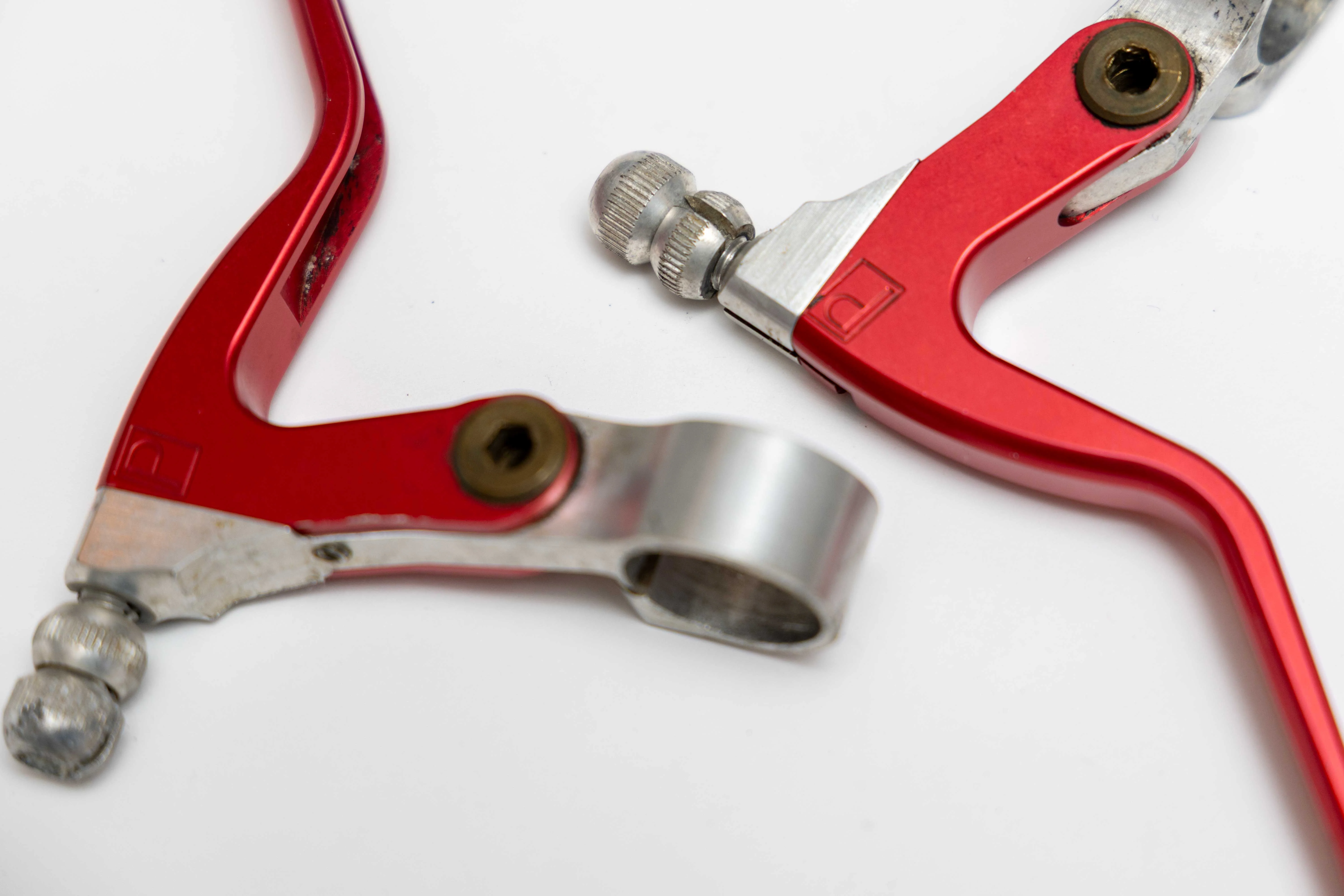90's  Paul Brake Levers Red + Silver - Image 2