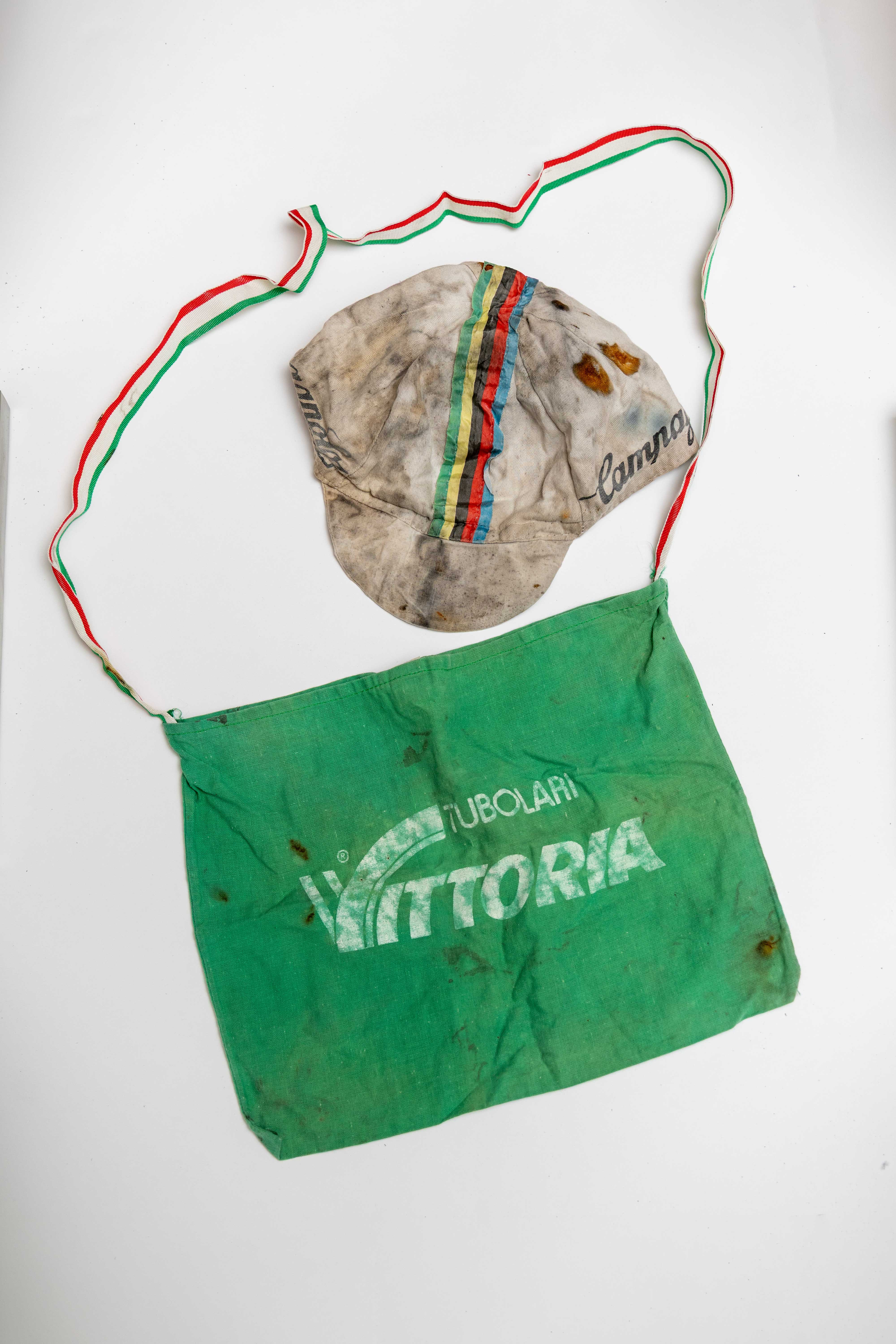 Campagnolo Cycling Cap + Vittoria Musette Bag Vintage - Image 3