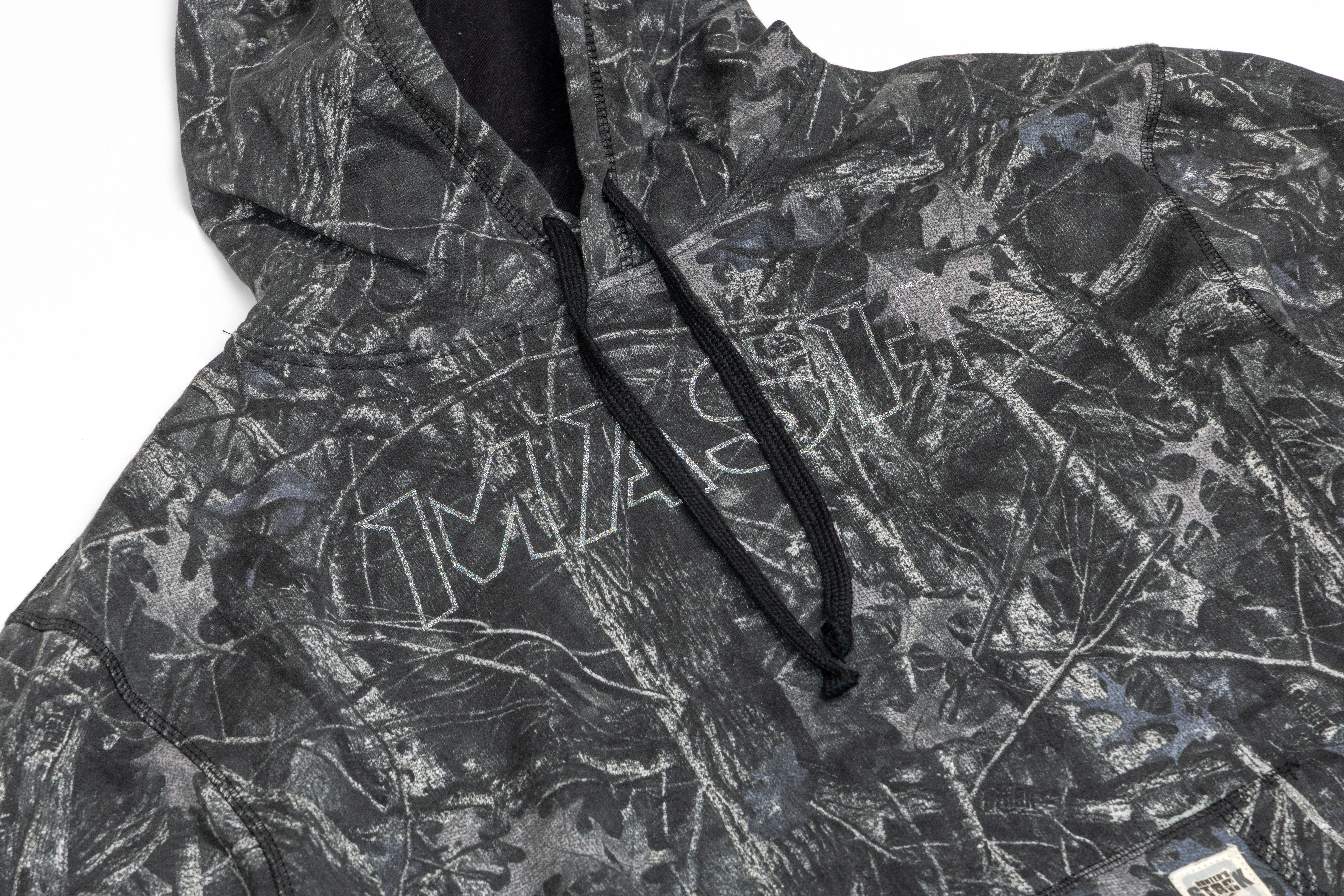 MASH Black Camo Hoodie with Gray Reflective Logo - Image 2