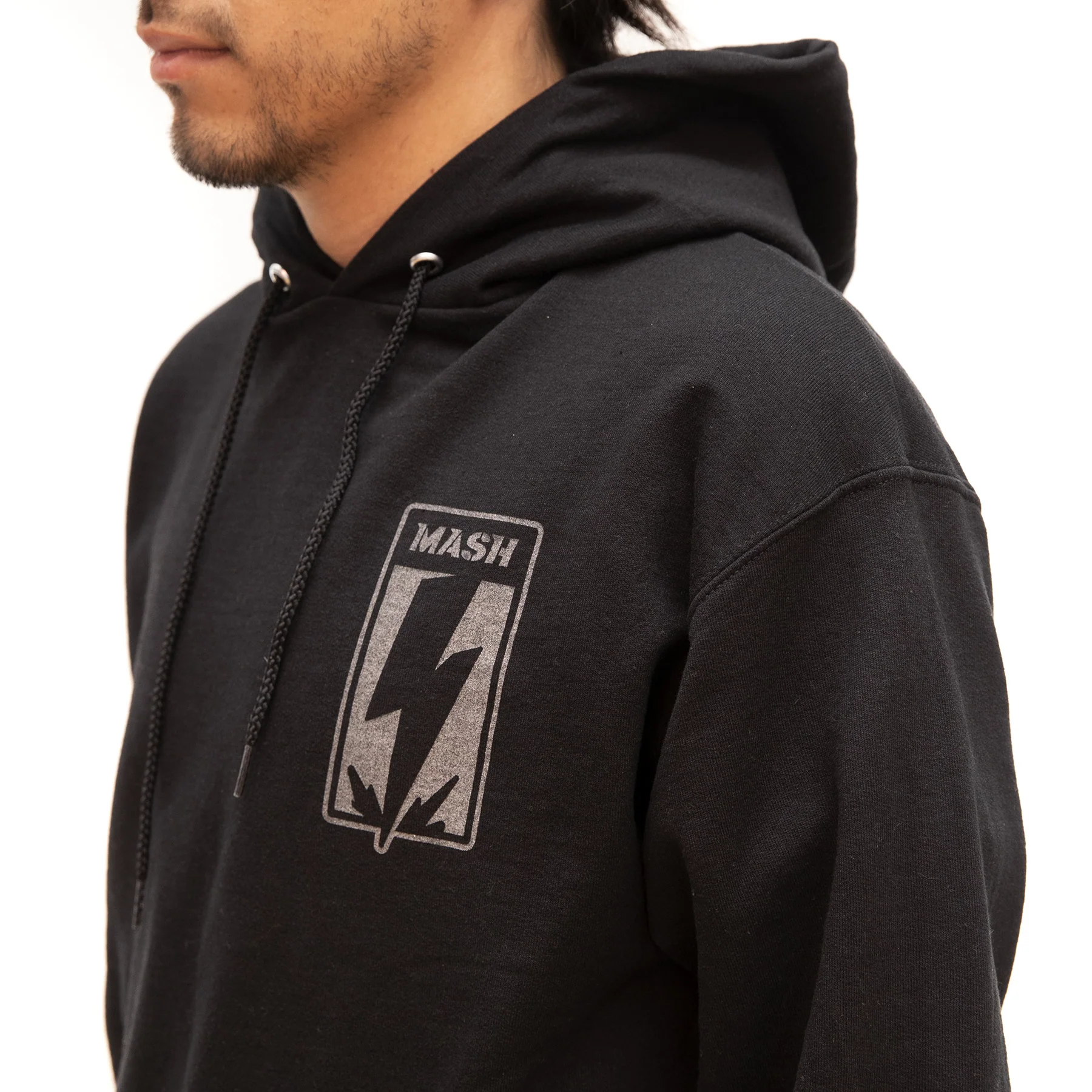 MASH Bolt Hoodie Champion Black with Reflective - Image 2