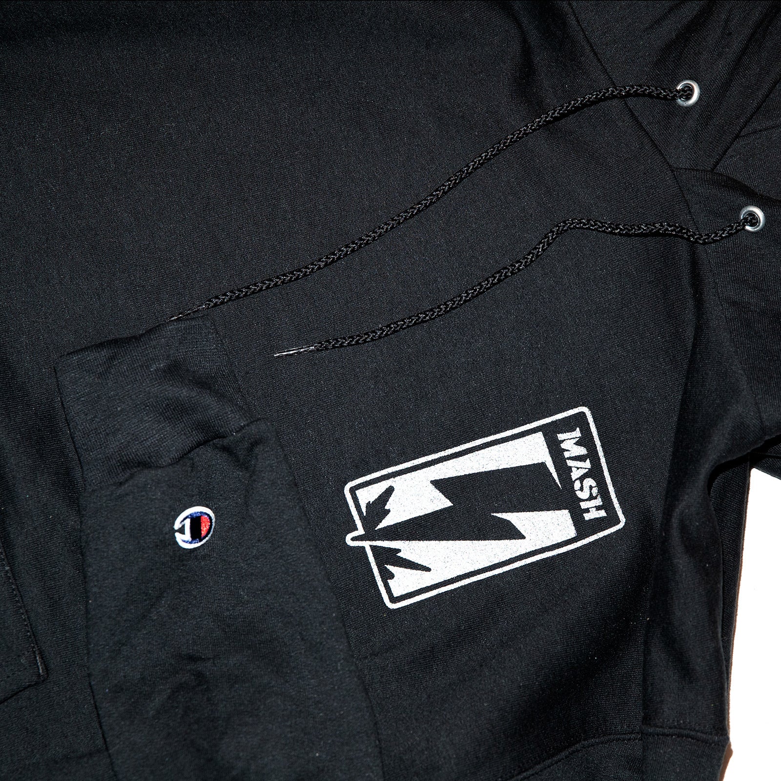 MASH Bolt Hoodie Champion Black with Reflective - Image 4
