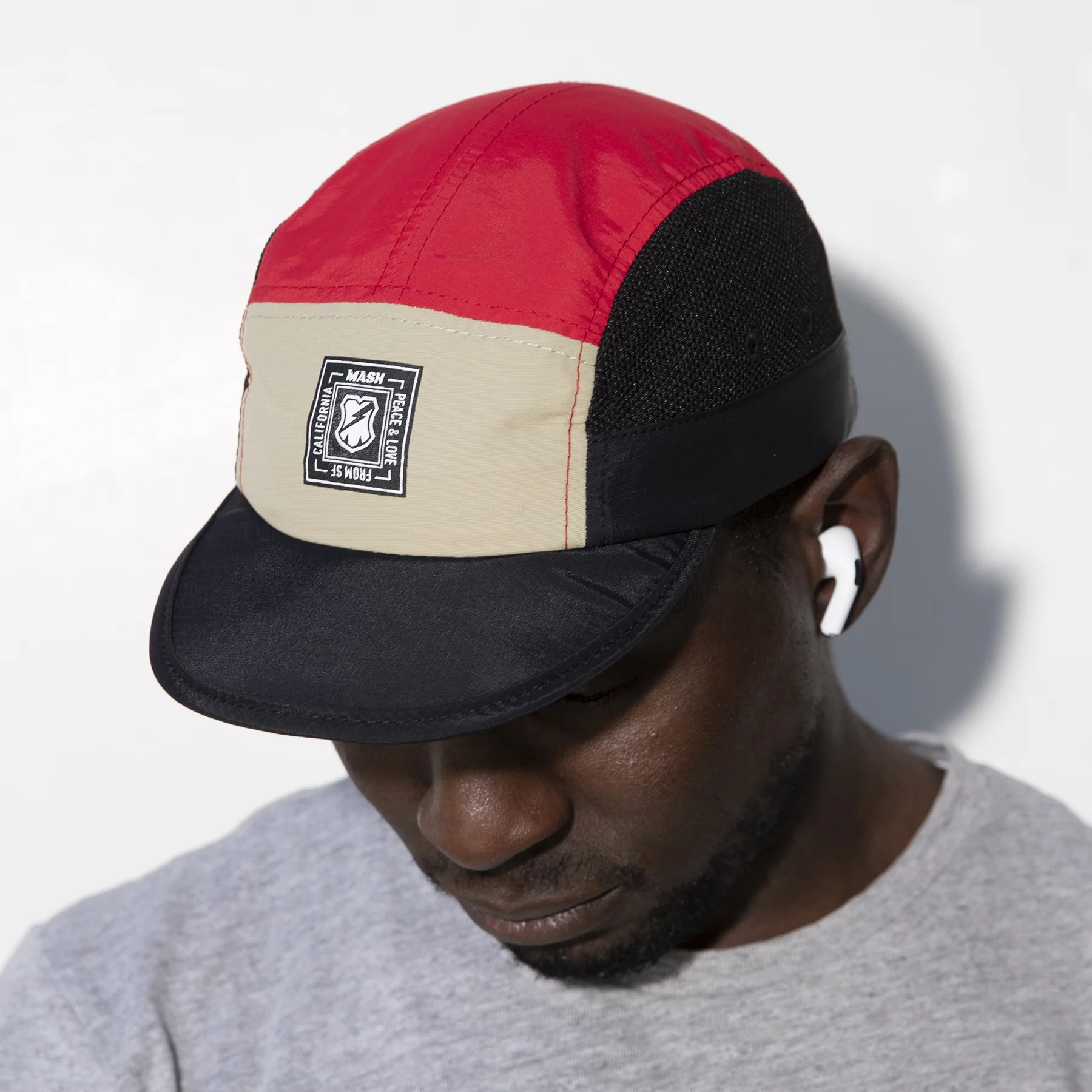 MASH FOLDABLE HAT Black Tan Red - Image 2