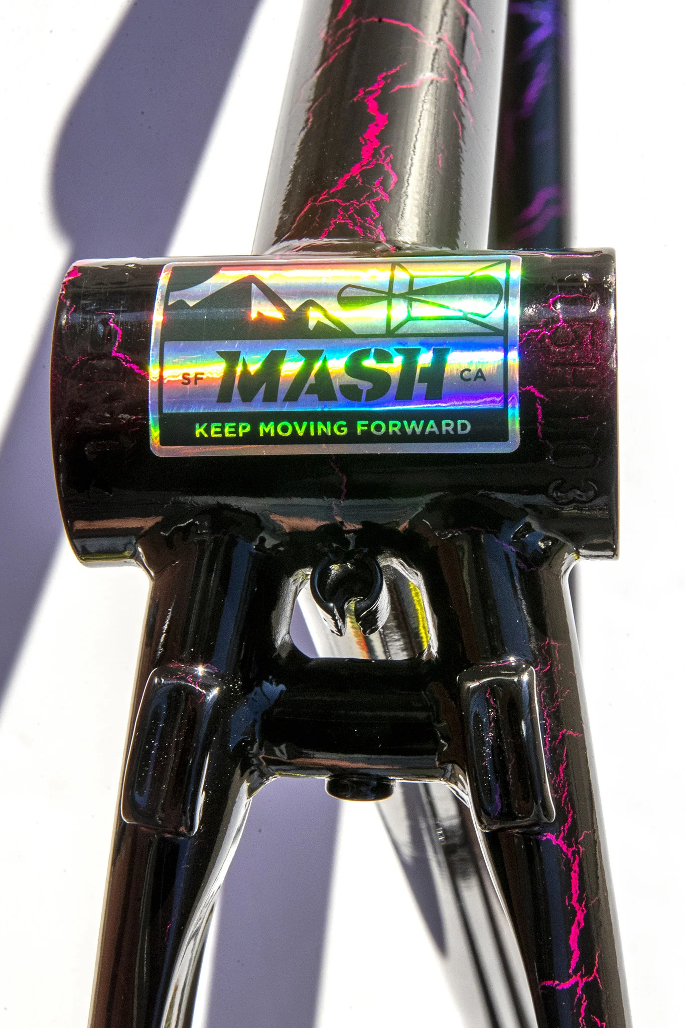 MASH Steel All-Road Frameset Black Rainbow Crackle - Image 3