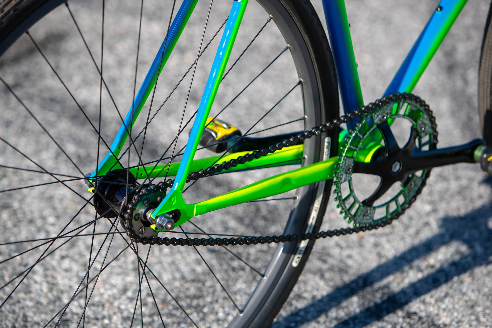 MASH Steel Frameset Neon Blue/Green Fade - Image 7