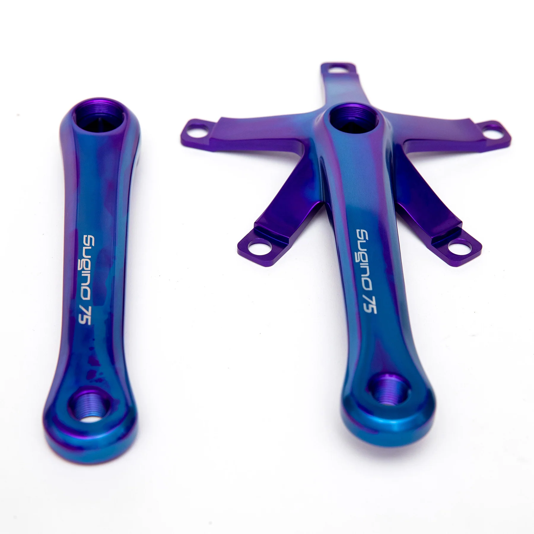 MASH X Sugino 75 Purple/Blue Crank Arms 165 - Image 3