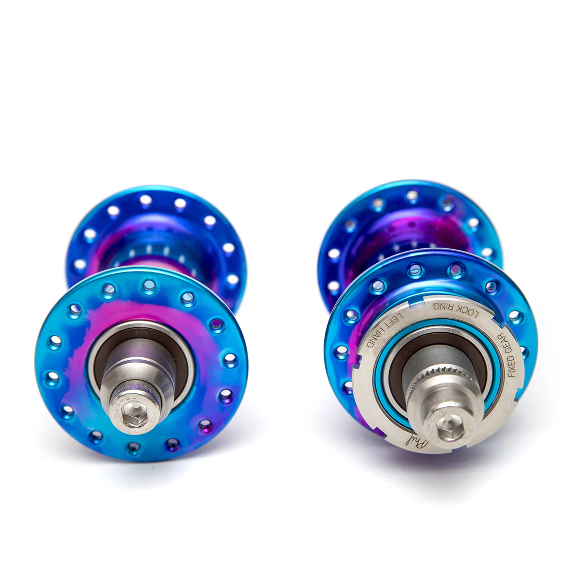 MASH x Phil Wood Fix/Fix Hubset Pink/Purple/Blue 28H - Image 2