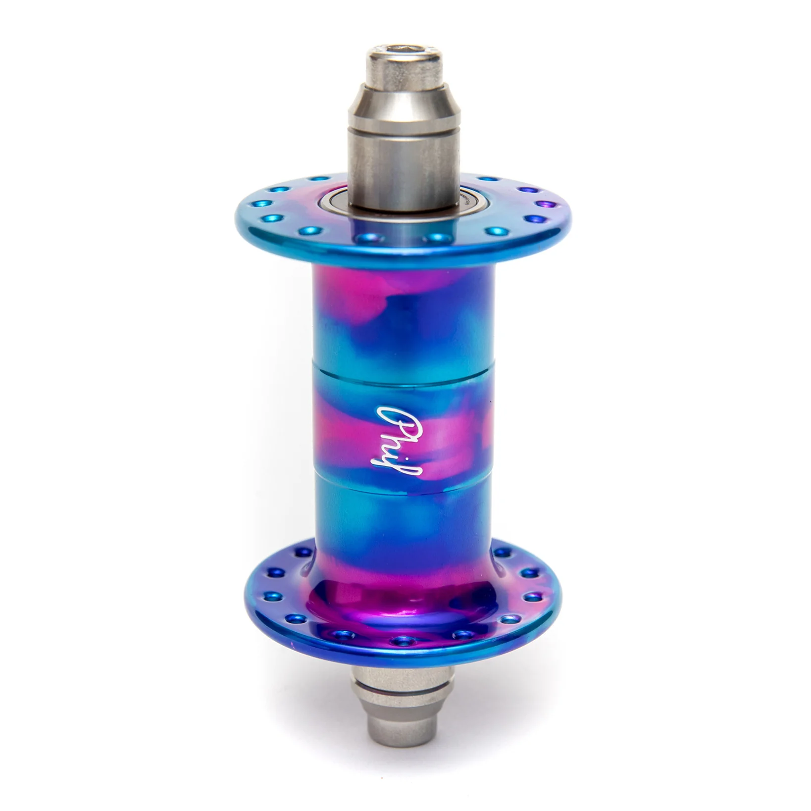 MASH x Phil Wood Fix/Fix Hubset Pink/Purple/Blue 28H - Image 3